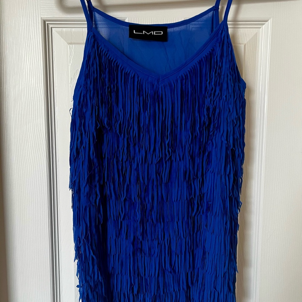 LMD Women's Blue Fringe tank top